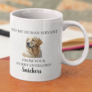 Mug Serviteur Humain Funny Golden Retriever Aquarelle