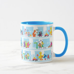 Mug Sesame Pals Marcher Le Long De Sesame Street Motif