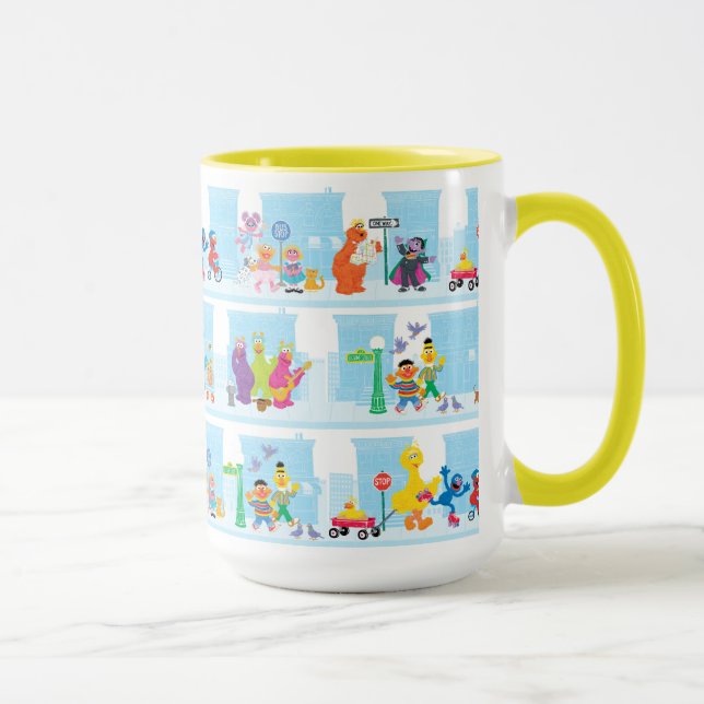 Mug Sesame Pals Marcher Le Long De Sesame Street Motif (Droite)