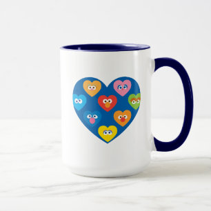 Mug Sesame Street Valentine Hearts Motif