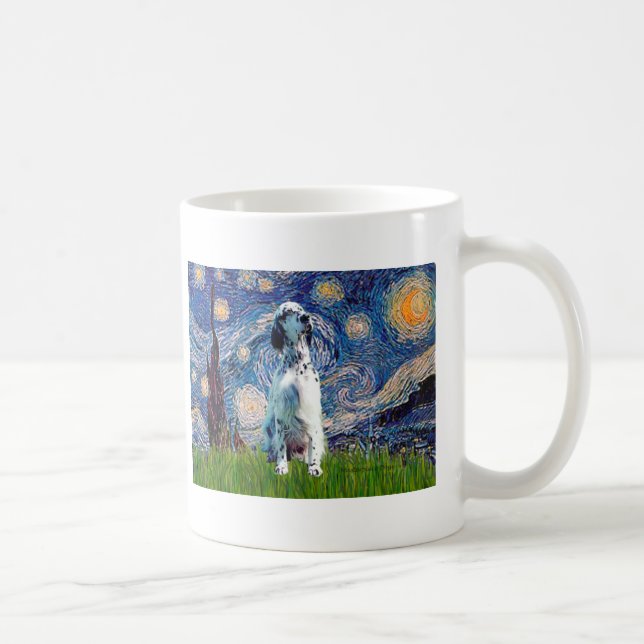 Mug Setter anglais (BN) - Nuit étoilée (Droite)