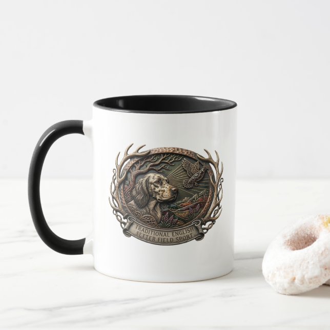 Mug Setter anglais, chasse à la bécasse  (Avec donut)