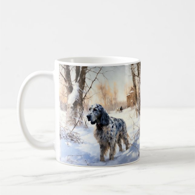 Mug Setter anglais laissez-le neiger Noël (Gauche)