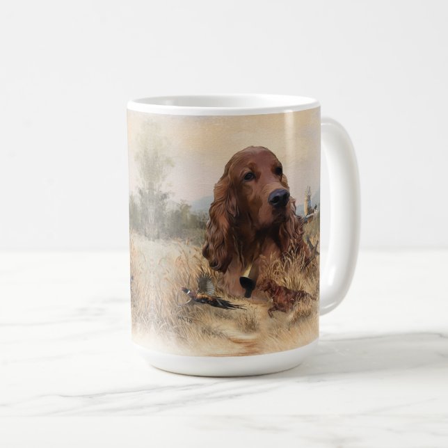 Mug Setter irlandais chassant le faisan ,Art (Devant droit)