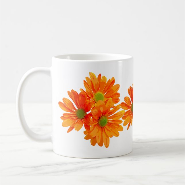 Mug Seulement 3 Gerbera Daisy Blossoms + votre texte e (Gauche)