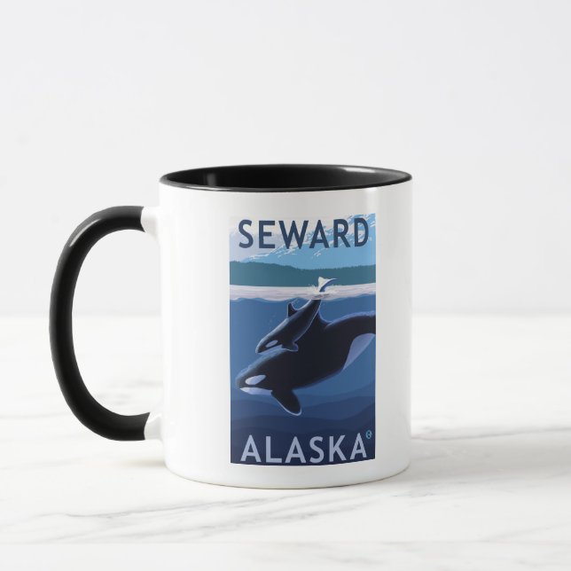 Mug Seward, AlaskaOrca et Calf Scene (Gauche)