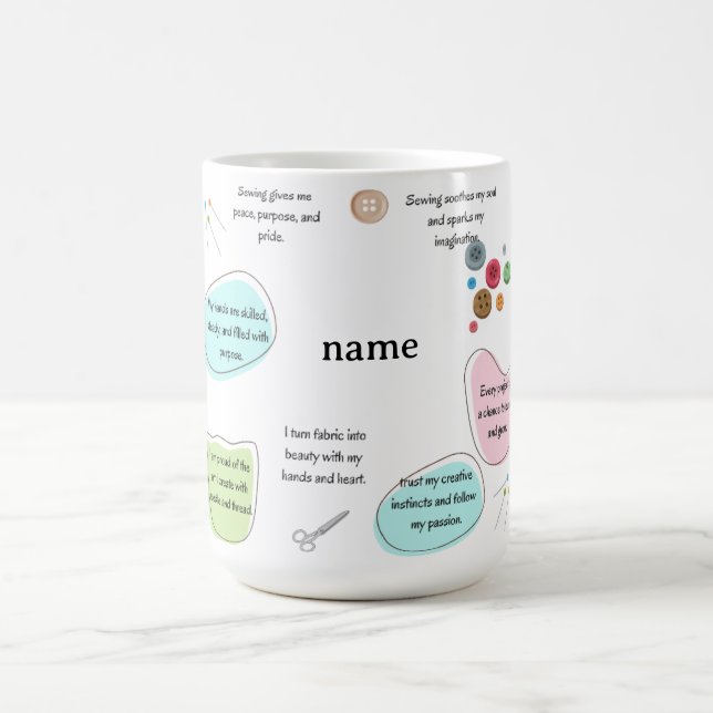 Mug Sewing Affirmations for Crafters | Sewing Quotes (Centre)