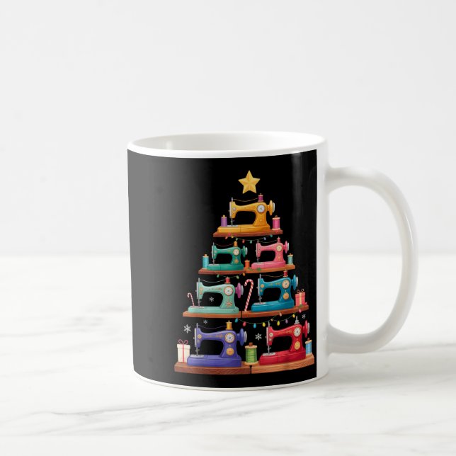 Mug Sewing Machine Christmas Tree Lights Santa Hat Xma (Droite)