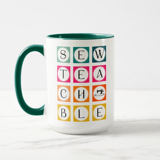 Mug Sewteachable Colorful Squares (Gauche)