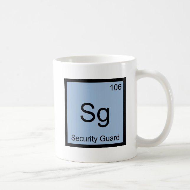 Mug Sg - Agent de sécurité Symbole d'élément de chimie (Droite)