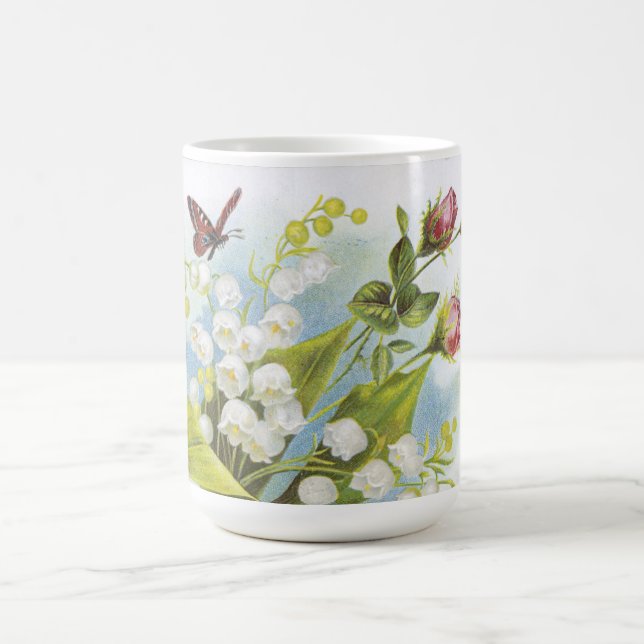 Mug Shabby Chic Butterfly, Roses & Lily de la Vallée (Centre)