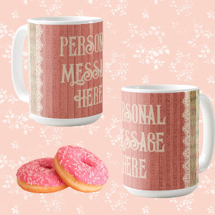 Mug Shabby Chic Lace Floral Personnalisé