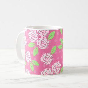 Mug Shabby Chic Rose Vert Floral Feminine