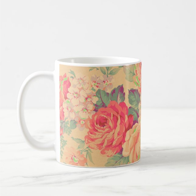 Mug Shabby Chic Rose Vintage Floral (Gauche)
