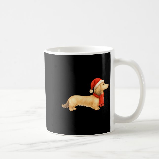Mug Shaded Cream Christmas Dachshund Dog Mom Funny Cut (Droite)