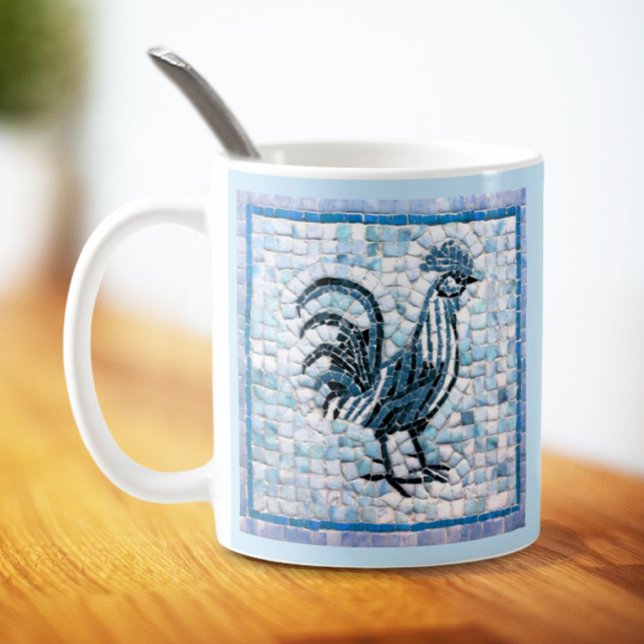 Mug Shades of Blue and Black Mosaic Art (Créateur téléchargé)