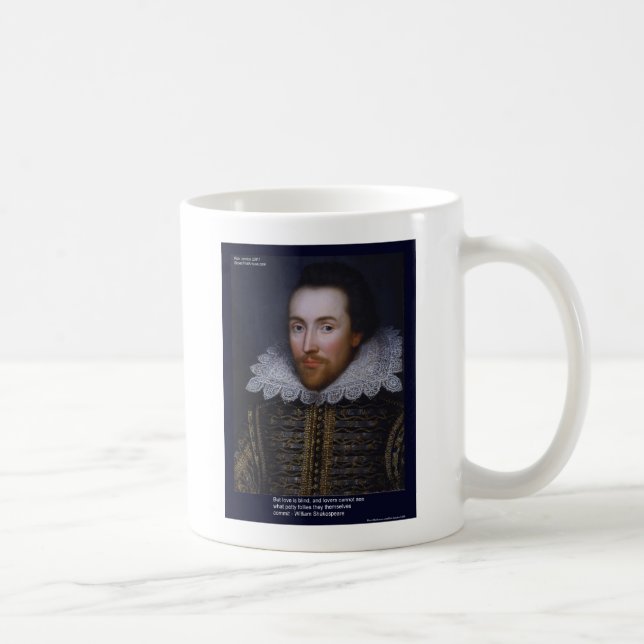 Mug Shakespeare Amour/Citation Aveugle Sur Cartes Cade (Droite)