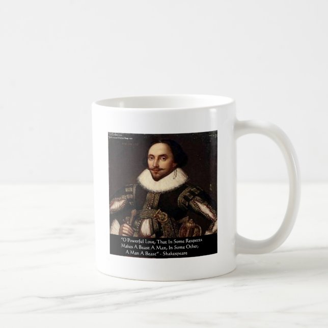 Mug Shakespeare "O Powerpower Love" Citation Cadeaux T (Droite)