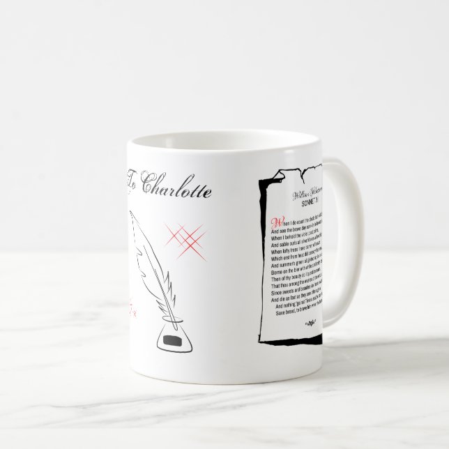 Mug Shakespeare Sonnet 12 (Devant droit)
