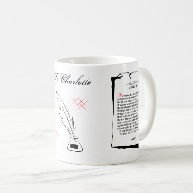 Mug Shakespeare Sonnet 14 (Devant droit)