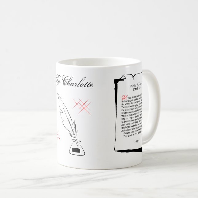 Mug Shakespeare Sonnet 22 (Devant droit)