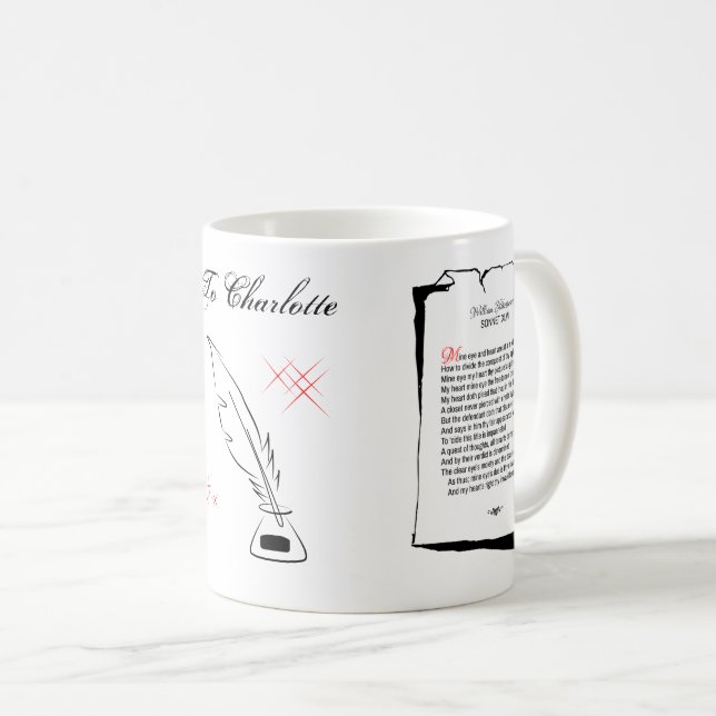 Mug Shakespeare Sonnet 46 (Devant droit)