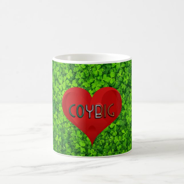 Mug Shamrock Clovers Green Irish Heart COYBIG Irlande (Centre)
