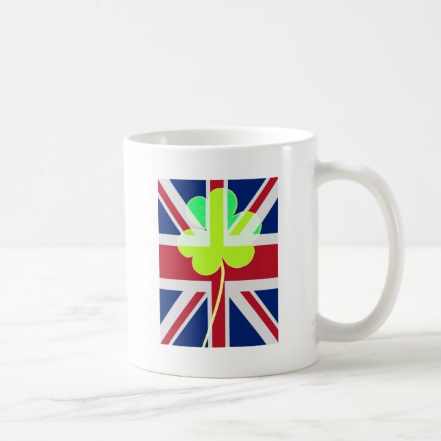 Mug Shamrock du drapeau irlandais britannique Clover S (Droite)