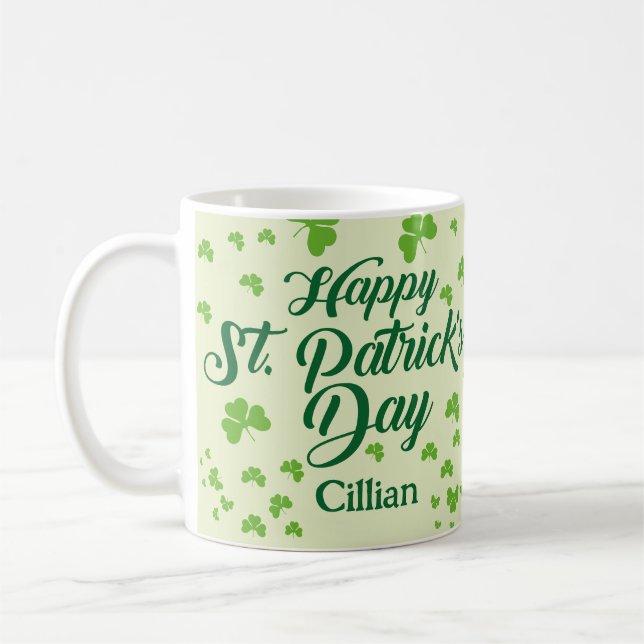 Mug shamrock Jour de la Saint Patrick heureux (Gauche)