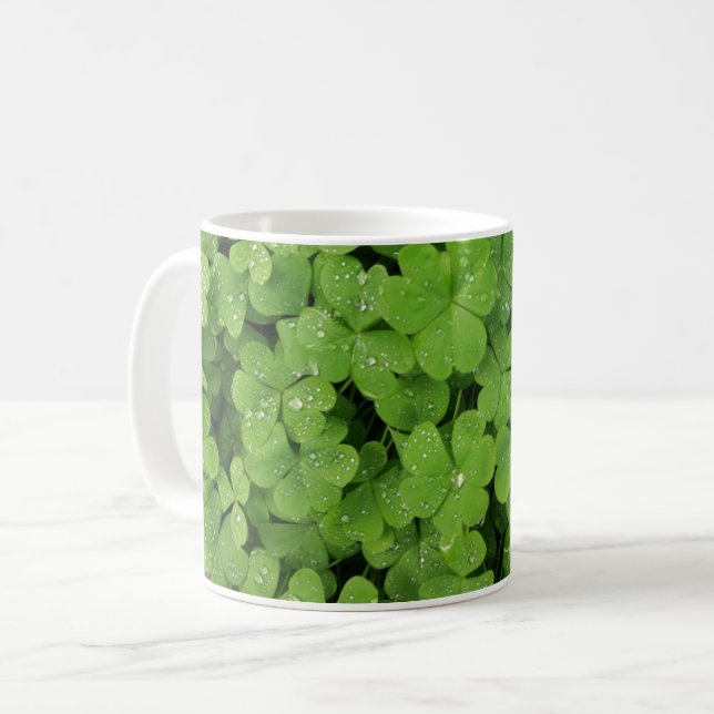 Mug Shamrock vert frais, veine de St. Patricks (Devant gauche)