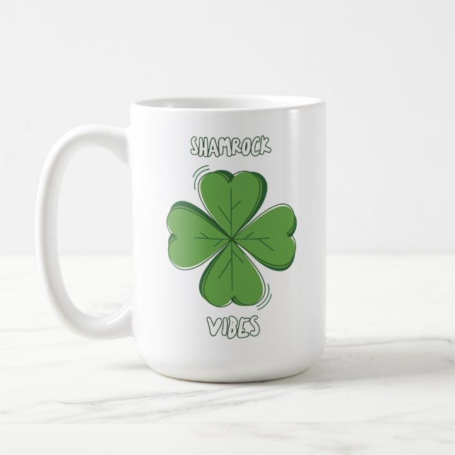 Mug Shamrock Vibes Four-Leaf Clover St. Paddy's Day (Gauche)