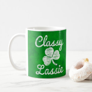 Mug Shamrock vintage Classy Lassie St. Patricks Day