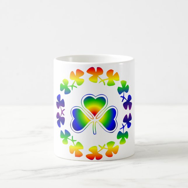 Mug Shamrocks chanceux de l'Irlandais | d'arc-en-ciel (Centre)