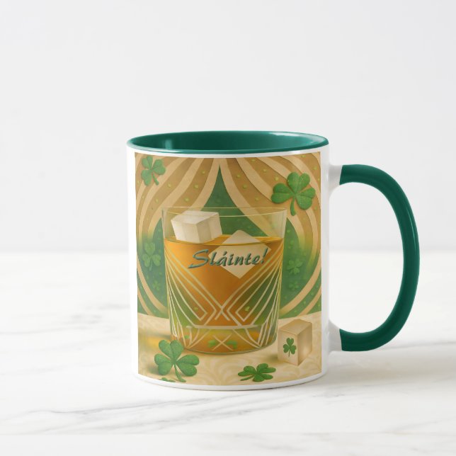Mug Shamrocks Irish Whiskey Tumbler "Sláinte!" (Droite)
