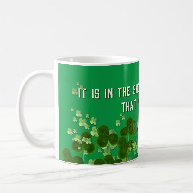 Mug Shamrocks verts avec proverbe irlandais (Gauche)