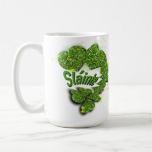 Mug Shamrocks verts   Coeurs étincelants Shainte