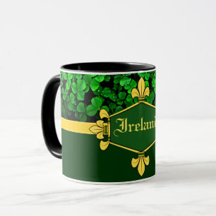Mug Shamrocks verts d'Irlande, Personnaliser portant l