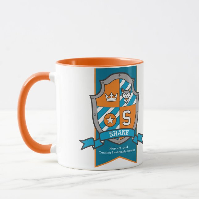 Mug Shane lettre S crête orange nom signifiant muqueus (Gauche)