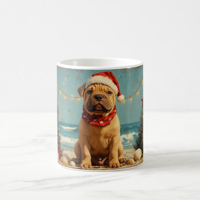 Mug Shar Pei Chien Christmas Plage Vintage (Centre)