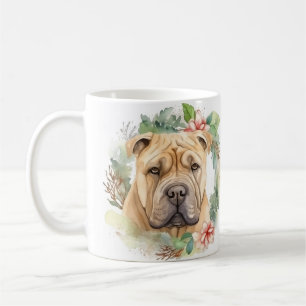 Mug Shar Pei Christmas Wreath Festive Pup
