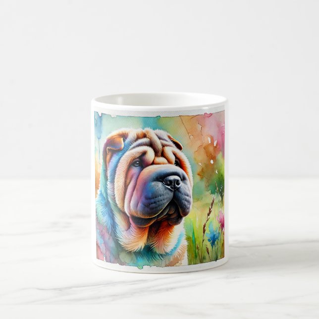 Mug Shar Pei Dog 020824AREF103 - Watercolor (Centre)