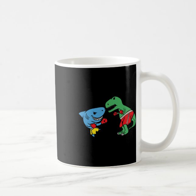 Mug Shark Punching T-rex Dinosaur Funny Fighting Boxin (Droite)