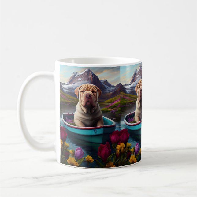 Mug Sharpei sur une pagaie : une aventure Pittoresque (Gauche)