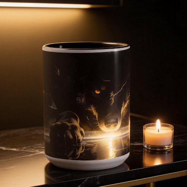 Mug Shattered Lightning Wolf Mystical Dark Fantasy  (Créateur téléchargé)