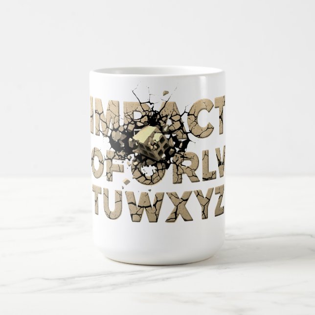 Mug Shattered Rock Text Urban Grunge Art (Centre)