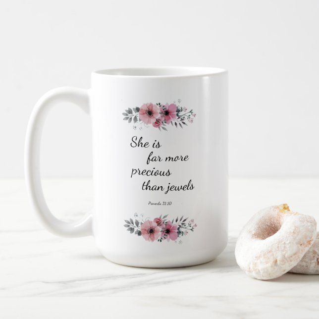 Mug She is Far More Precious Than Jewels (Avec donut)