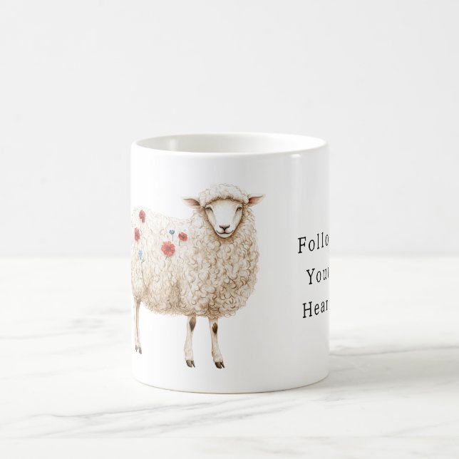 Mug Sheep With Red Poppy Flowers (Centre)