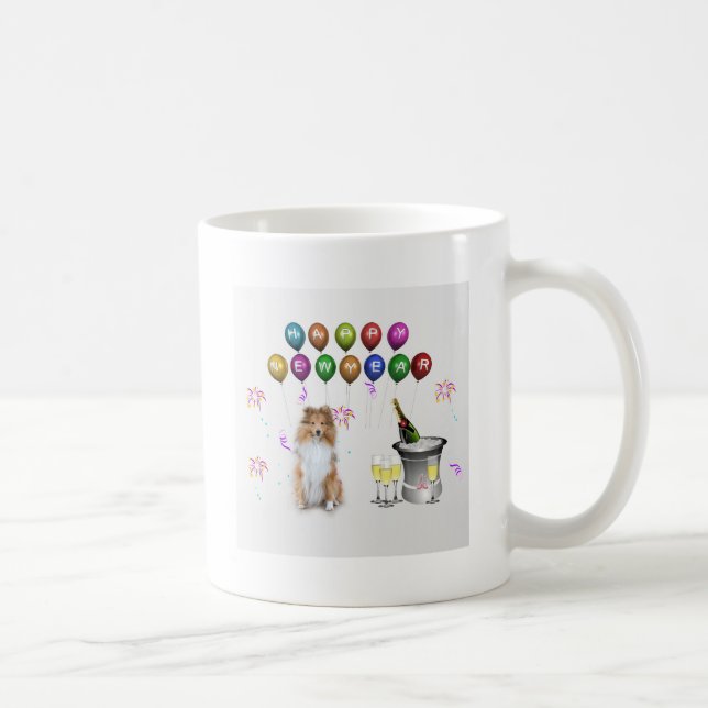 Mug Sheltie Dog Bonne année (Droite)