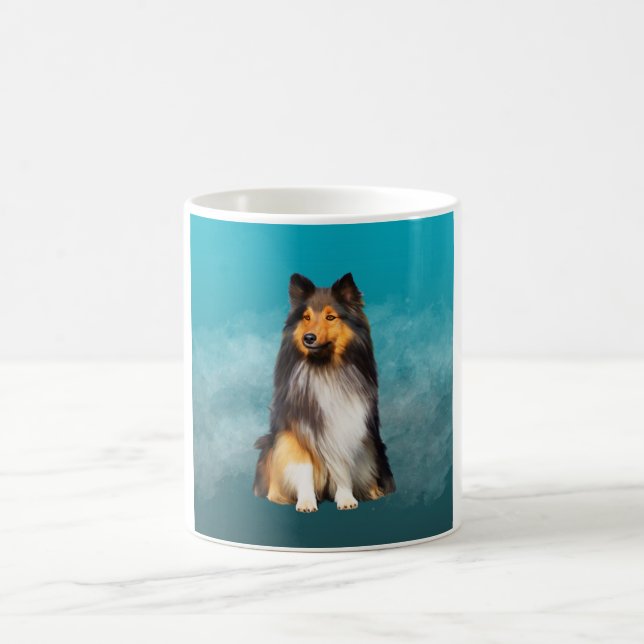 Mug Sheltie Shetland Sheepdog Art Portrait (Centre)