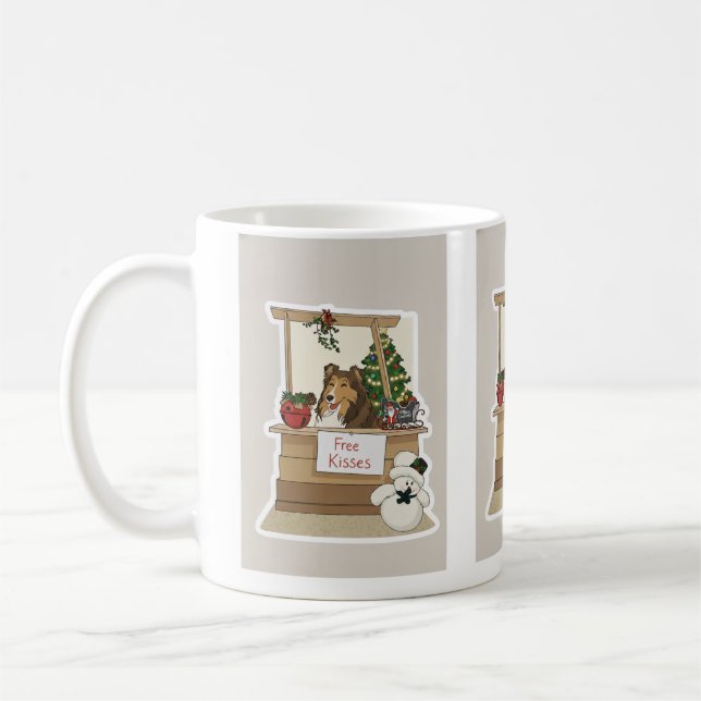 Mug Sheltie under the mistletoe (Gauche)